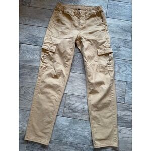 American Eagle Cargo Pants 2 Long Khaki Stretch Utility Straight Leg 2L Womens